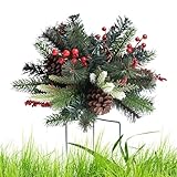 Sollee Relleno para Macetas de Árbol de Navidad,Rellenos Artificiales para Jardineras con Soporte Trípode,Suministros para Fiestas Navideñas - Porche Exterior Residencias Fiestas