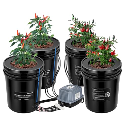 VIVOSUN VIVOSUN DWC Hydroponics Grow System with Top Drip Kit 4 Buckets