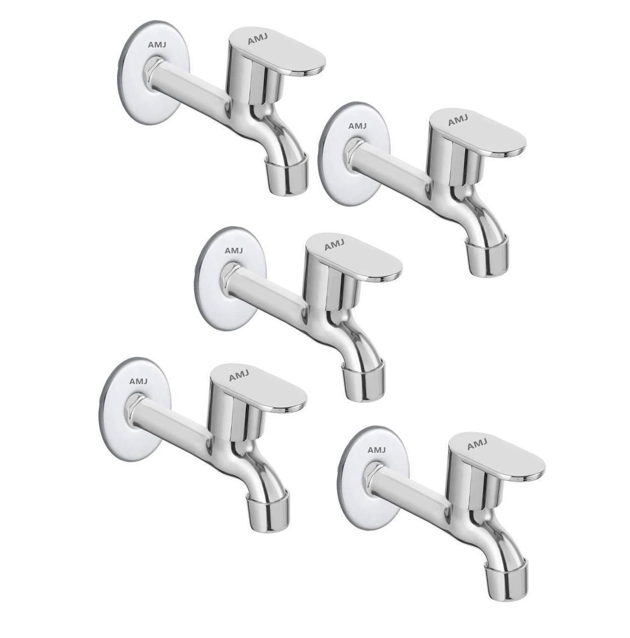 AMJ® SS Oval Long Body Tap for Kitchen and Bathroom SS Chrome Finish with Wall Flange - Set of 5 (B09SZQX4VP) Amazon Price History, Amazon Price Tracker