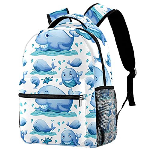 Sac à dos de voyage anti-fuite avec porte-bouteille extérieur motif baleine
