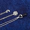 TKSDVTI Moon Pentagram Necklace Healing Crystal Necklace for Women, Gothic Necklace Gothic Jewellery for Women Girls Valentine's Day Mother's Day Gifts (Black) #2