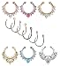 Fake nose ring,4Pcs Fake septum jewelry Nose Ring Hanger Clip On Clicker Crystal Piercing Non Piercing