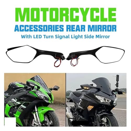 Espejo retrovisor motocicleta LED ideal para viajes largos en tu Kawasaki Ninja en carretera 3