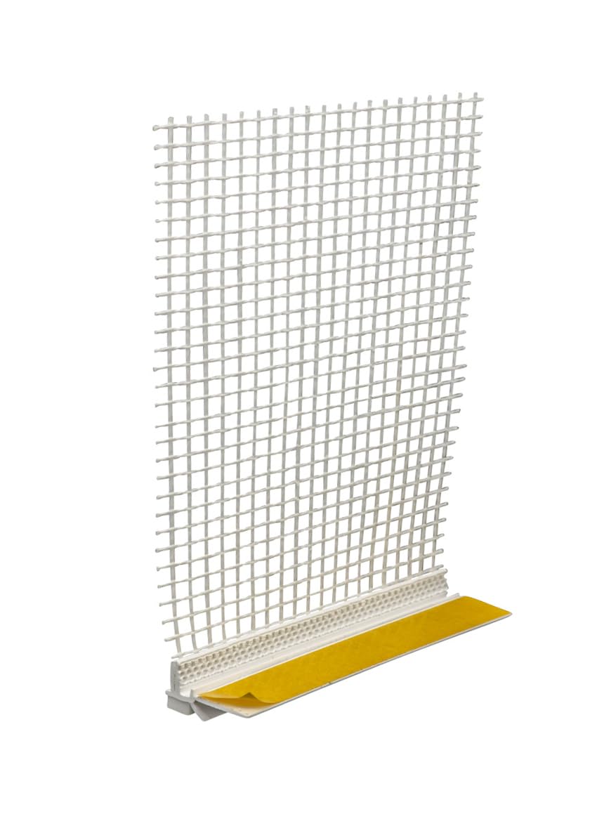 10 x Handelskönig Anputzleiste mit Gewebe und Lippe 6 mm 140 cm = 14 m Putzleiste Fensterleiste Verputzleiste Fensterprofil mit Schutzlippe