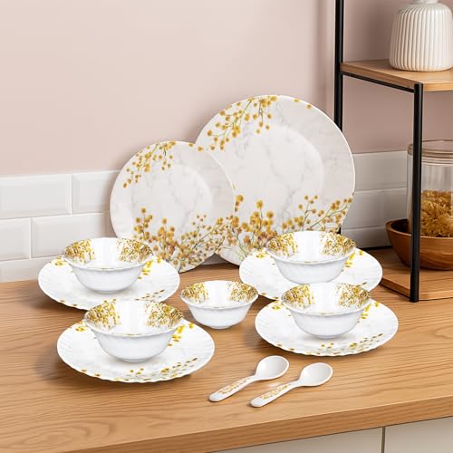 Image of Thermador Pack of 12 Melamin Dinner Set | Durable Dinner Plates | Versatile Use for Gatherings and Gifts | Ideal for Families and Entertainers | Includes 12 Plates | Orange and White | 12 Pack