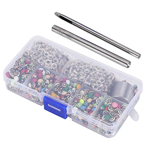 Rebites de latão resistentes e duráveis, rebites DIY, 380 conjunto para decoração e fixação de difer