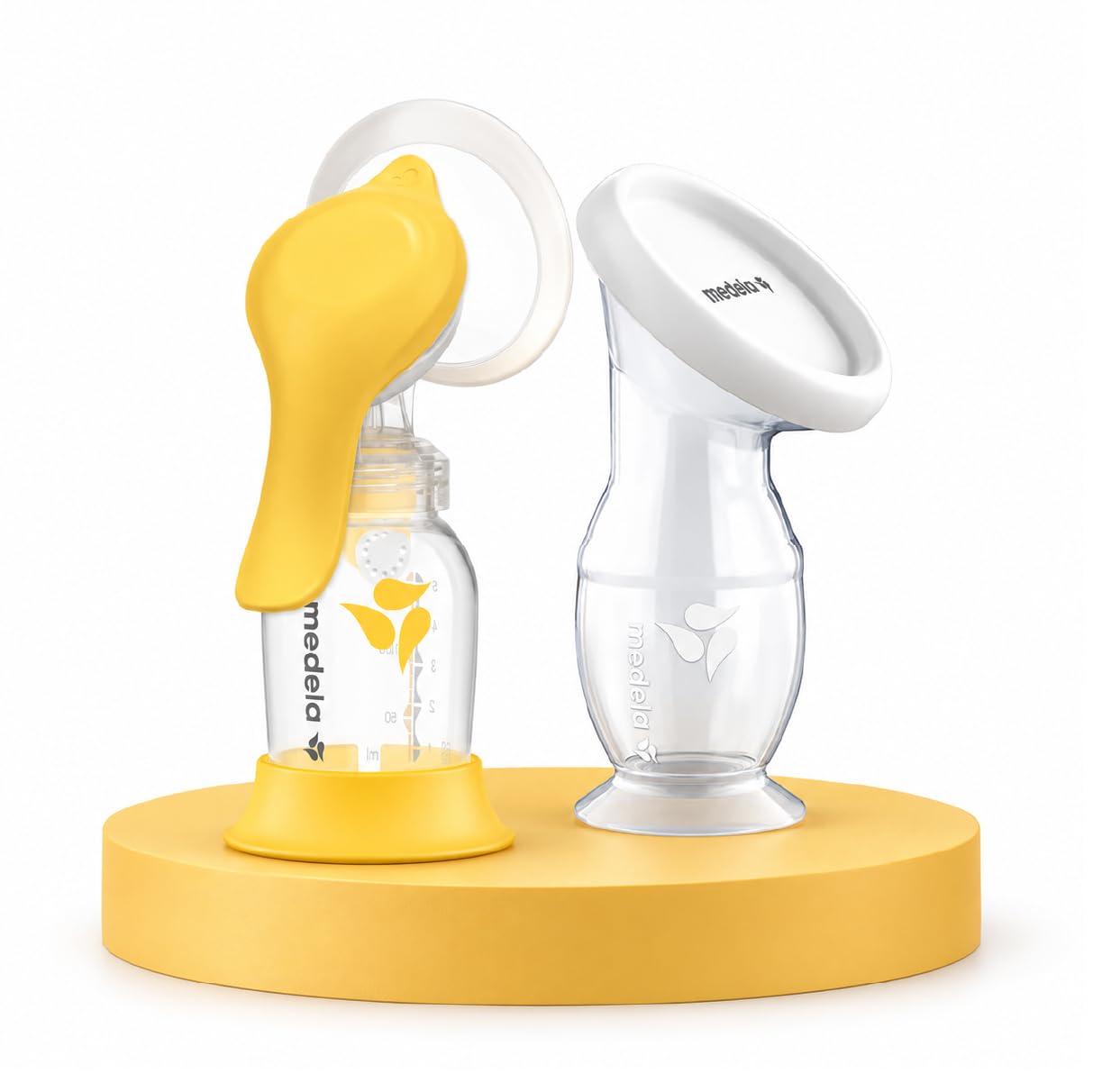 Medela Harmony Manual Breast Pump & Silicone Milk Collector Set, On-the-Go Harmony Manual Pump + Breastmilk Collector