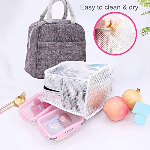 Small Lunch Bags For Women And Men Kids Insulated Cooler Lunch Tote Bag Reusable Lunch Box Kids For Back To School, Work, Office(Grey) #TOP5