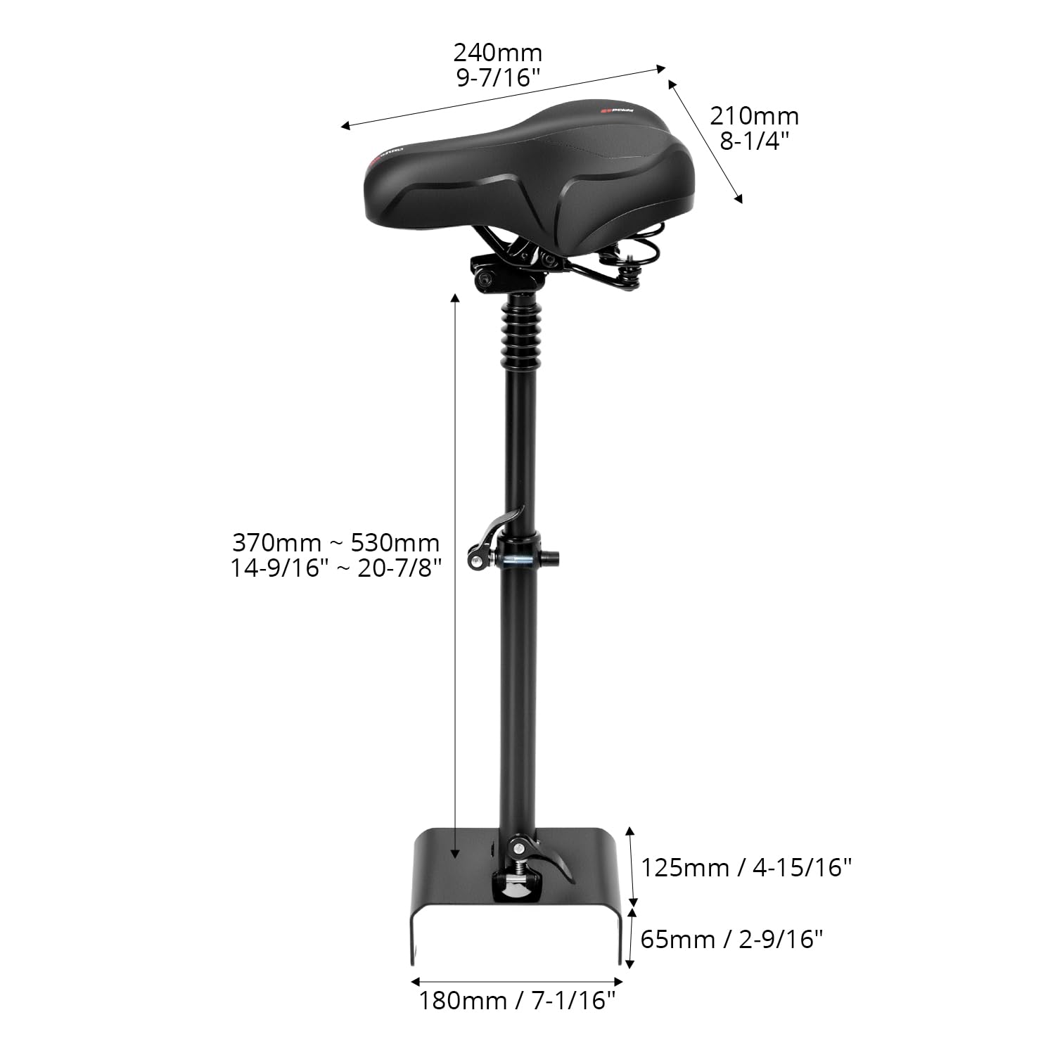 QWORK® Selle Trottinette Électrique, Siege Trotinette Electrique réglable en Hauteur, Compatible avec Ninebot F20 F25 F30 F40