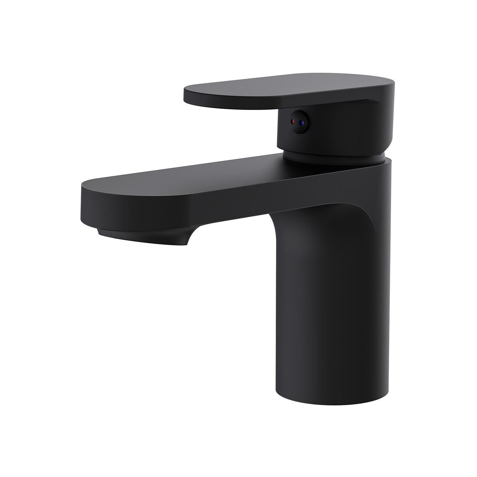 MOB-IN - Grifo para cuarto de baño, mezclador de caño bajo, color negro H15 cm Rob