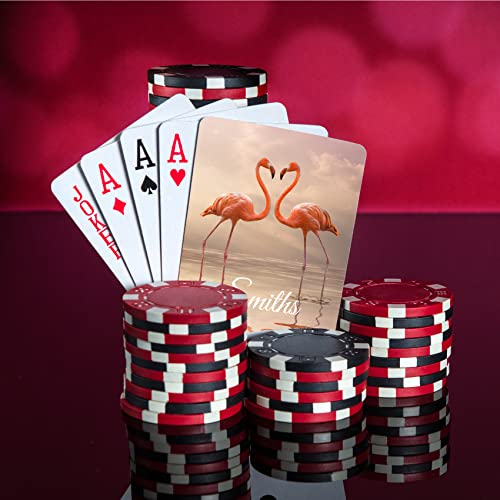 Cute Playing Cards Flamingo Print Custom Playing Cards With Photo Personalized Playing Cards With Text Customized Deck Of Playing Cards For Birthday Party Favors Poker Cards Gifts For Friends Family #TOP2