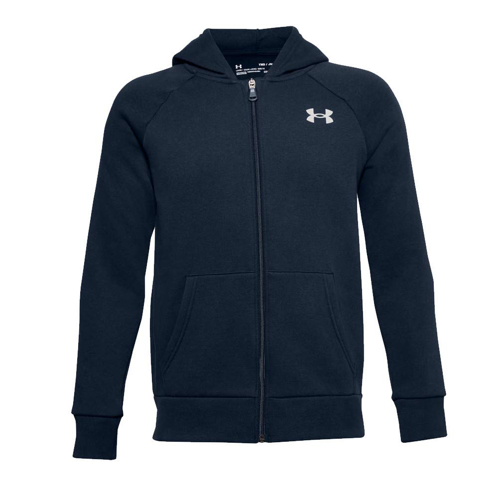 Under Armour Chłopięca chłopięca koszula z kapturem Rival z zamkiem na całej długości, Academy Onyx White (408), 10 lat UK