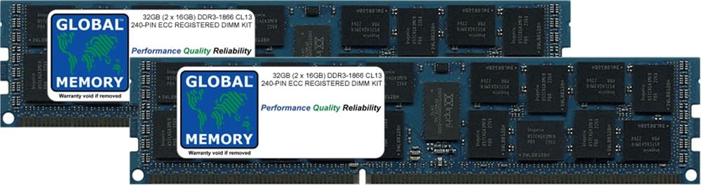 32GB (2 x 16GB) DDR3 1866MHz PC3-14900 240-PIN ECC REGISTRATA DIMM (RDIMM) Kit di memoria RAM compatibile con Mac Pro (fine 2013)