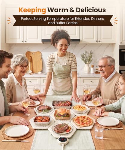 Warming Mat for Food, Fast Heat, 4 Temperature Set, 4-Hour Timer - image 2