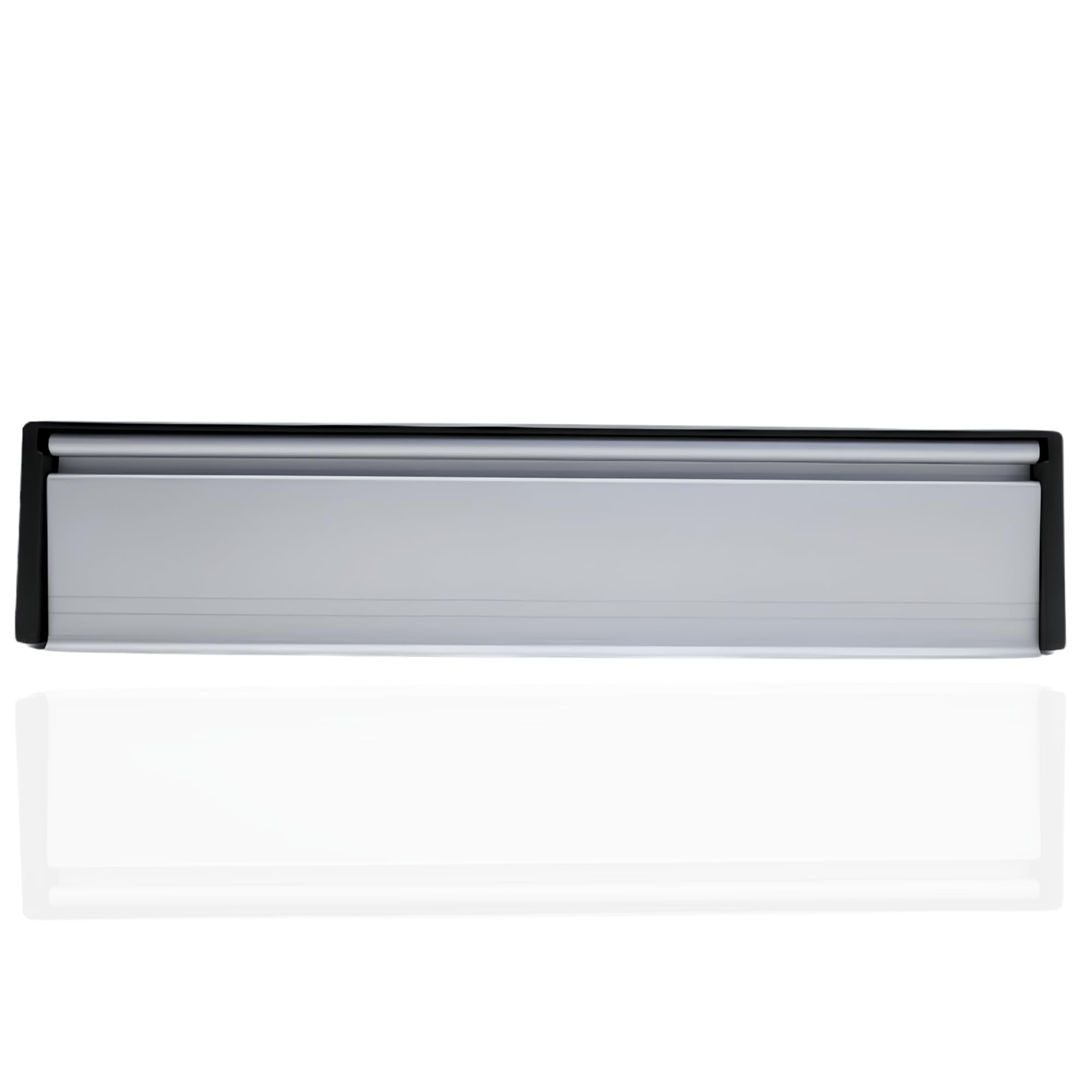 Uap Silver Anodised Firemongery Framemaster 12" Letter Box For Front Door, Aluminium Fd30 Fire Rated Letterplate Replacement For 44Mm Timber Doors, Dual Flap Letter Box Flap With Intumescent Lining,
