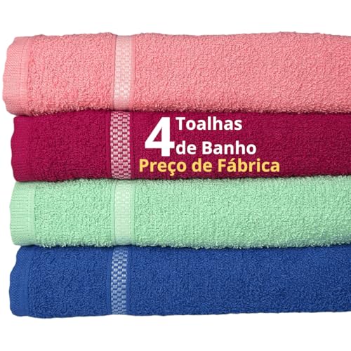 Kit 4 Toalha De Banho Grande 100% Algodão Barata