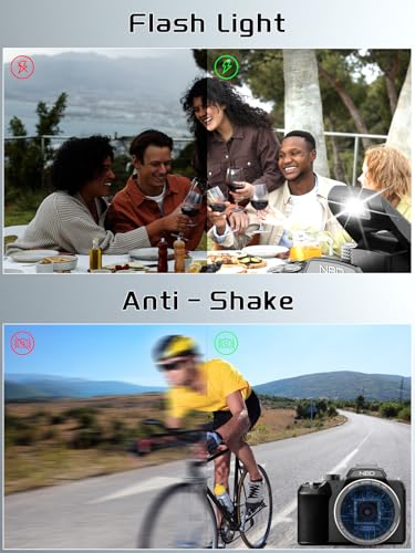 8K Digitalkamera 64MP mit 2.8" Flip-Screen, 16X Zoom, WLAN & Autofokus, Vlogging Kamera für YouTube, Webcam, inkl. 64GB Karte & 2 Akkus (Schwarz) – Bild 6