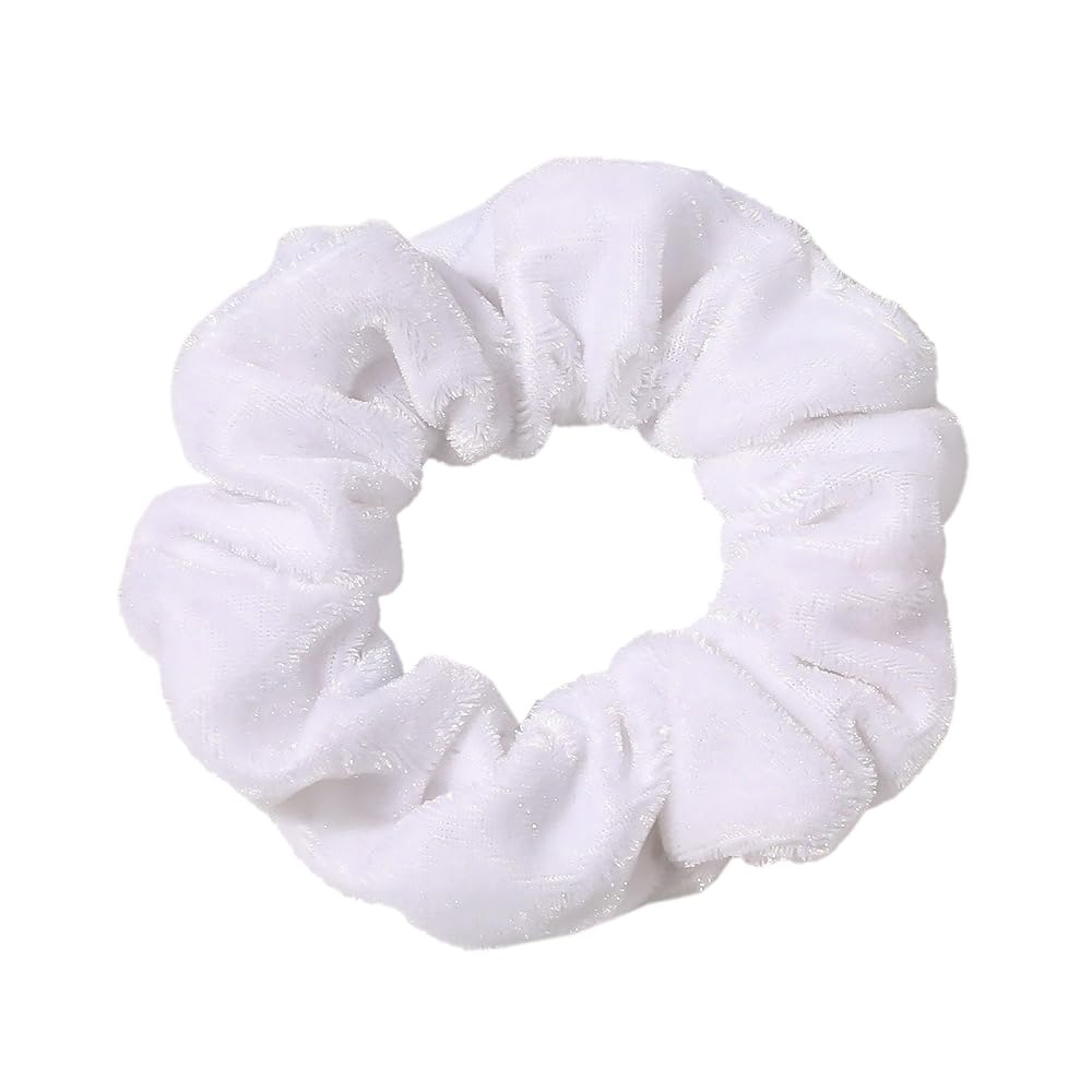 Pack of 10 Velvet Hair Bobbles for Women Elastic Scrunchies, Soft Thick Hair Bands, Hair Rings with Elastic Band