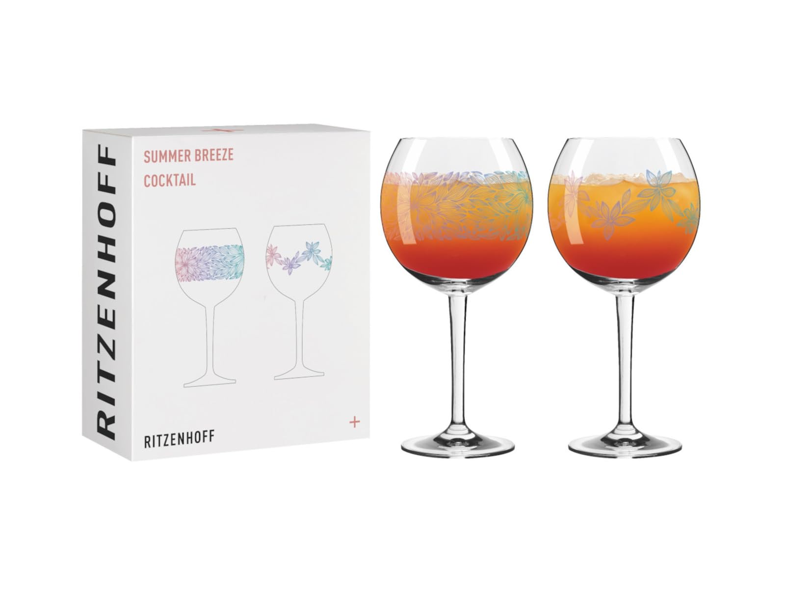 Verres à cocktail 600 ml RITZENHOFF Summer Breeze avec grand motif floral multicolore