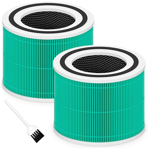 Image of Core 300 Toxin Absorber Replacement Filter for LEVOIT Core 300 Core 300S Core 300-P Core 300S-P Air Purifier, 3-in-1 High Efficiency Activated Carbon, Compared to Part # Core 300-RF-TX, 2 Pack, Green