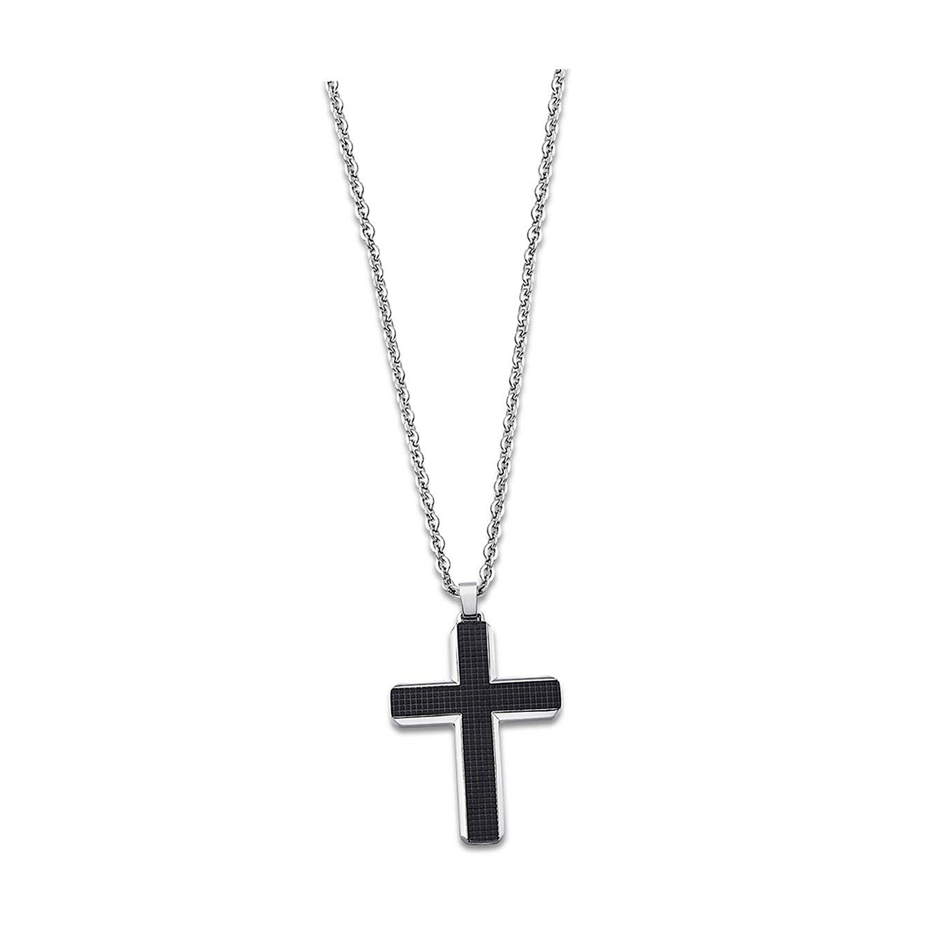 LOTUS STYLE LS1986-1/1 D2JLS1986-1-1 - Collar de acero inoxidable para hombre, color plateado y negro