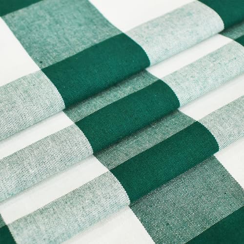 Cotton Dark Green & White 2 Side Buffalo Check Farmhouse Table Runner for Family Dinners or Gatherings Indoor or Outdoor Parties Everyday Use 12" x 90" by NATUS WEAVER - Used condition - Image 5