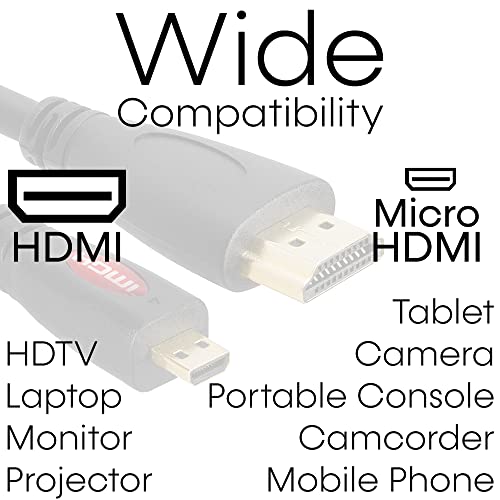 Cmple - Micro Hdmi To Hdmi Cable 3Ft, Micro Hdmi Cable Male To Male 4K Camera Hdmi Cables For Capture Card, Video Camera, Action Camera, Pocket Camera - Black #TOP4