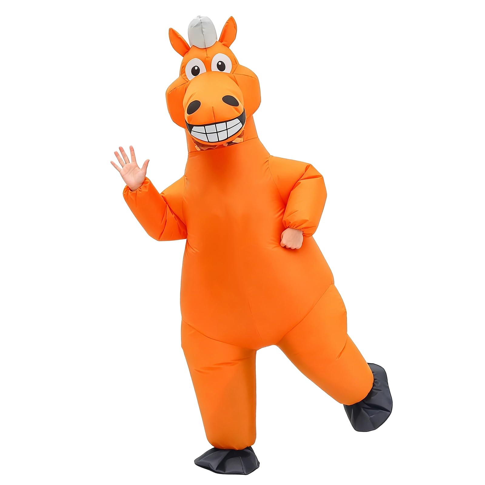 Rafalacy Inflatable Horse Costume for Adults Funny Blow Up Horse Suit Hilarious Fancy Dress, Halloween & Party Outfit (Orange)