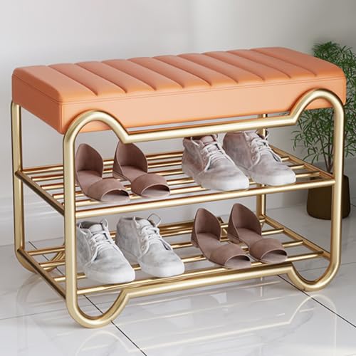 Banc à chaussures à 2 niveaux et meuble de rangement d'entrée
