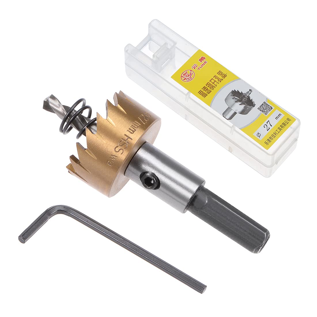 sourcingmap 27mm HSS Drill Bit Hole Saw Stainless High Speed Steel Metal Alloy, Gold, Silver, 27x14mm - Image 4