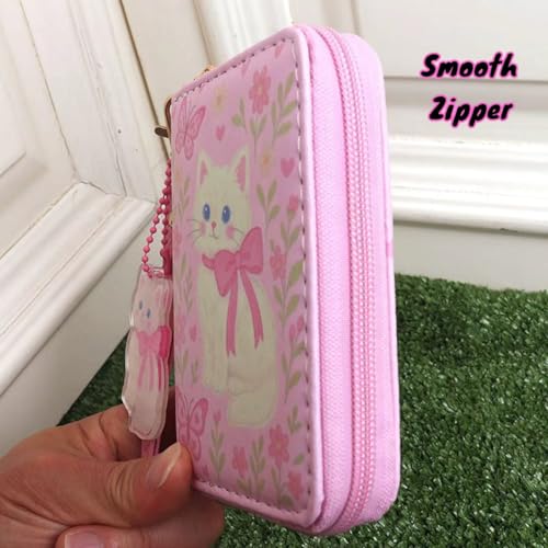 Image of AACKS Little Girls Coin Purse Kids Small Wallet for Teens Women Mini Coin Pouches with Strap Cute Cartoon Card Holder Cat Kitty Panda Unicorn