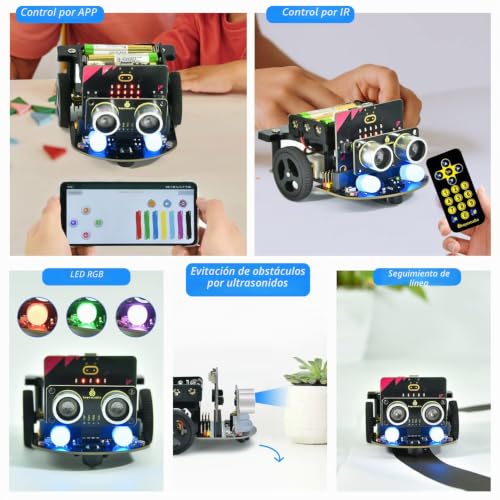 Robot de codificación Micro:bit Car Kit con sensores para proyectos STEM 5