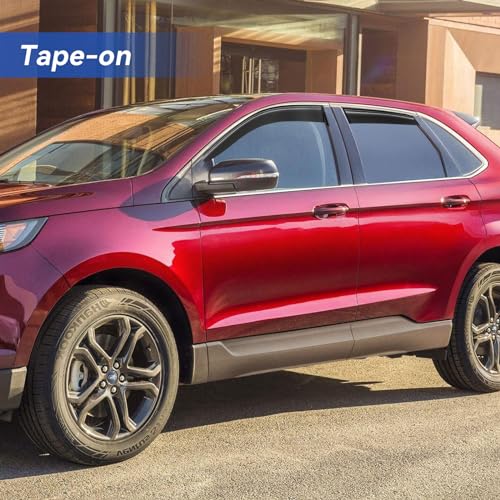 Image of Window Visors Rain Guards Shield for 2015-2025 Ford Edge, Out-Channel Window Vent Wind Deflectors Visors Shades for 15-25 Edge