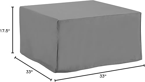 Miniatura 6 de Crosley Furniture CO7507-GY - Mesa cuadrada o otomana de vinilo reforzado de calibre pesado para exteriores, color gris, cuadrado de 33 pulgadas