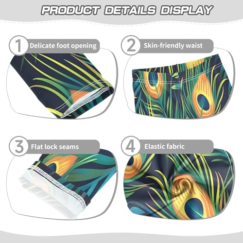 Bolaz Toddler Girls Leggings Printed Yoga Pants Leggings Peacock Feathers for Kids3