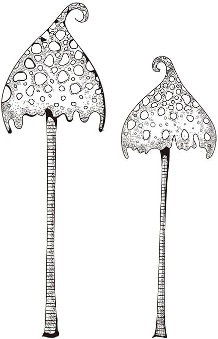 Hojas de sello de silicona transparente, sellos de goma de silicona para hongos y plantas, pequeños sellos transparentes para decoración de tarjetas