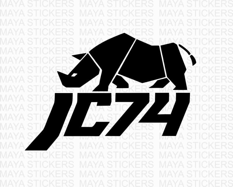 JC74 Jimny Rhino Sticker Suitable for Suzuki Jimny by Maya Stickers® (Black)