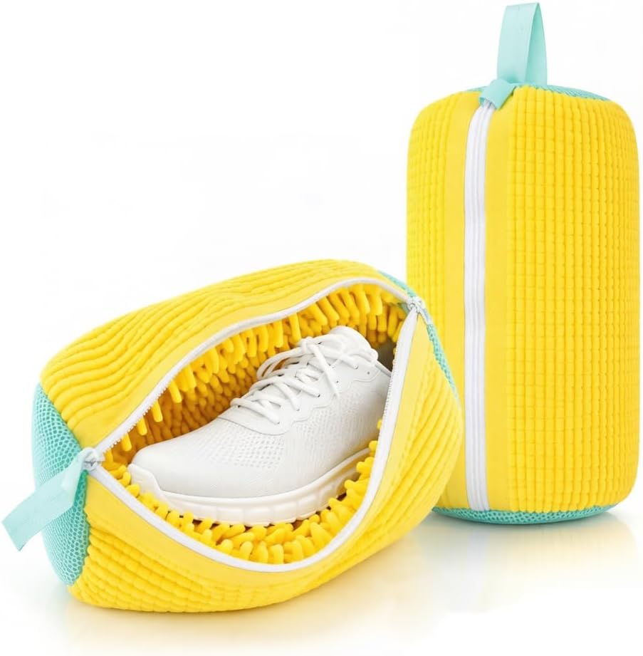 2-Pack Shoe Washing Bag for Washing Machine, Reusable Laundry Shoe Bag with Self-Locking Zipper, Shoe Protector Washing Pouch for Sneakers, Tennis Shoes & Casual Footwear