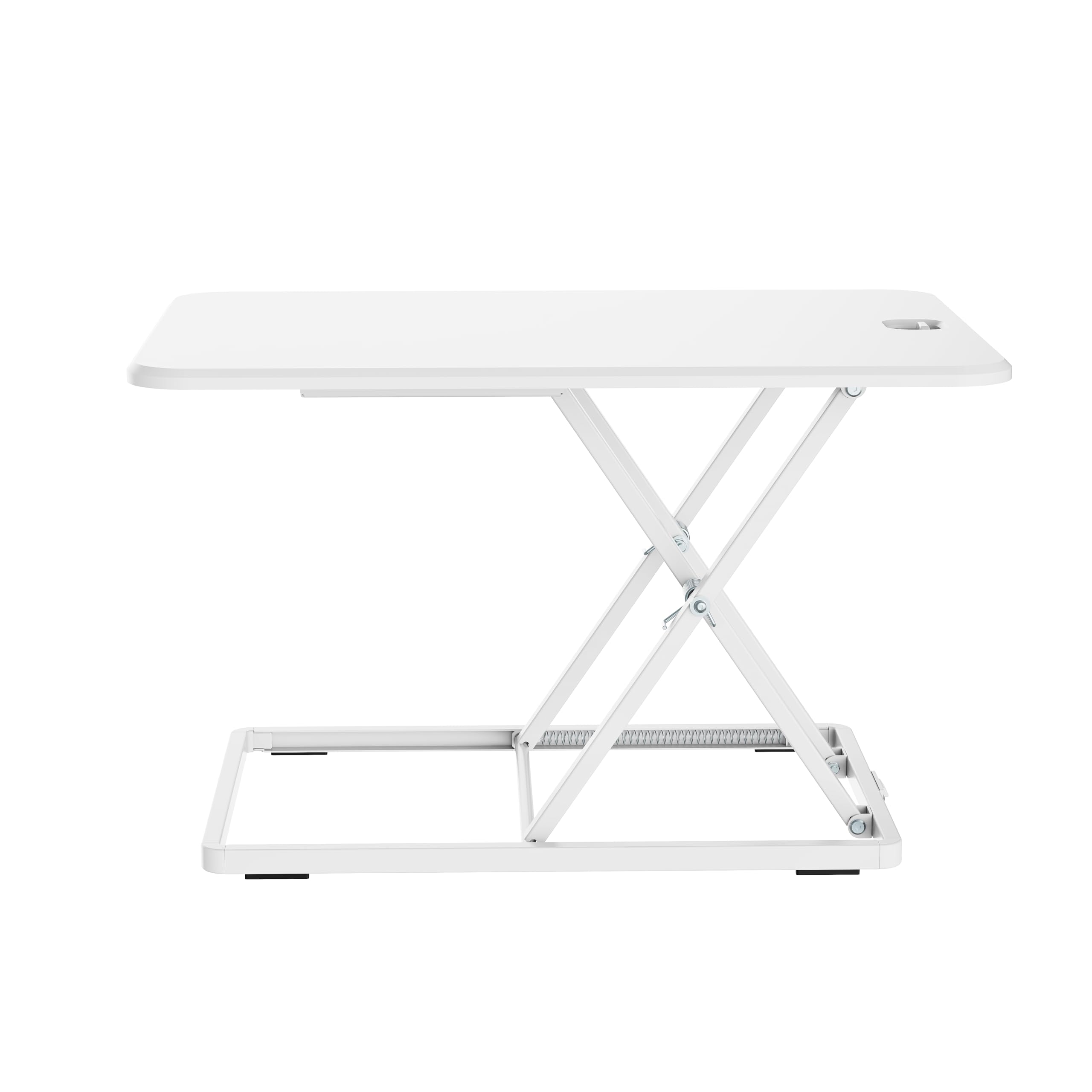 Ultra Slim Mini Desk - Schreibtischaufsatz - Höhe 4,5-40,5 cm - Breite 47 x 67 cm - Sitz-Steh Arbeitsplatz - Schreibtischaufsatz - Weiß - Gasfeder Bedienung