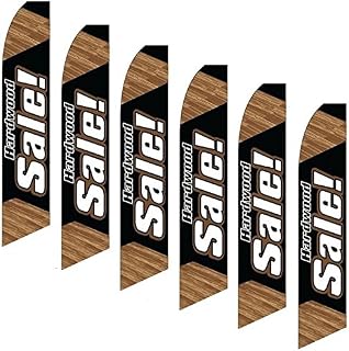 Six (6) Swooper Flags Hardwood Sale Black White Parkay