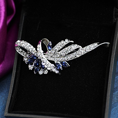 Created Crystal Brooch Fancy Vintage Style Flower Brooch Pin for Women, girls, ladies with Blue/Purple Created Crystal | Vintage Fashion | Brooches and Pins for Women | Ladies Jewelry4
