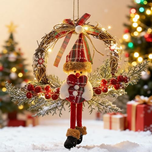 Türkranz Weihnachten, 35cm Weihnachtskranz Haustür, Led...