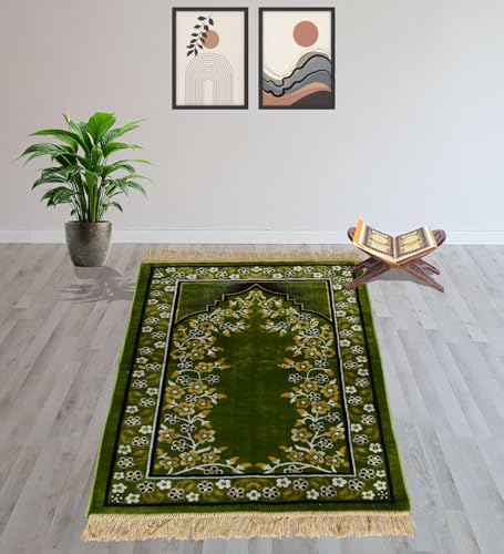 Image of Janamaz Prayer Mat - Turkey Soft Velvet Namaz Mat | Premium Aasan for Daily Salah, Janimaz Namaz, Comfortable & Durable Prayer Mat | 44x27 Inch, (06)