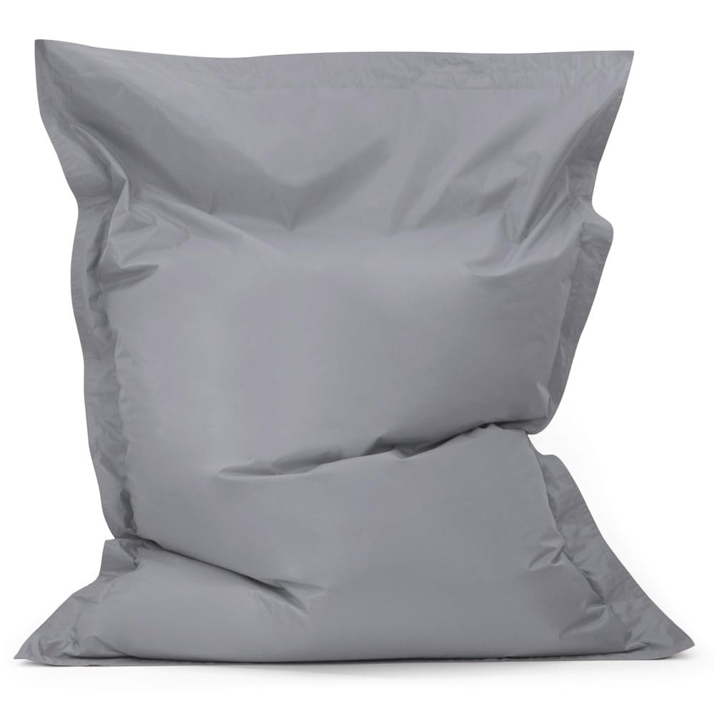 Bean Bag Bazaar Giant 4-Way Floor Cushion - Grey, 180cm x 140cm - Water Resistant Outdoor BeanBag