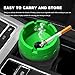 Sun Walker Car Silicone Ashtray, Drop-Proof Anti-Ash Splash Cup Holder Ashtray with Cigarette Holders Slot, Multi-Functional Ash Tray Mini Trash Bin for Vehicle Home Office (Green)