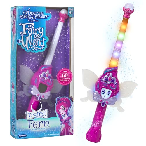 Varita de hadas interactiva iluminada con pantalla a color, alas de hadas y más de 60 hechizos y animaciones | Luces y sonidos | Guía de hadas parlantes | Regalo de Navidad o cumpleaños para niñas y
