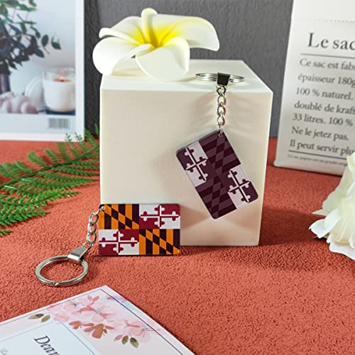 Qqsd Maryland Flag Keychain Key Ring (2 Pack) #TOP4
