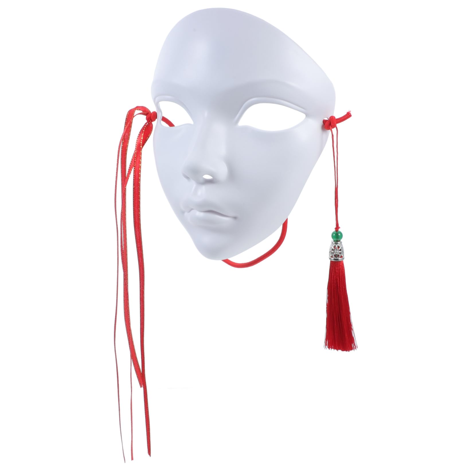 TOYANDONA Maschera in stile cinese mezza maschera bianca vuota per la festa di cosplay da colorare maschere da decorare maschere fatte a mano per adulti pp