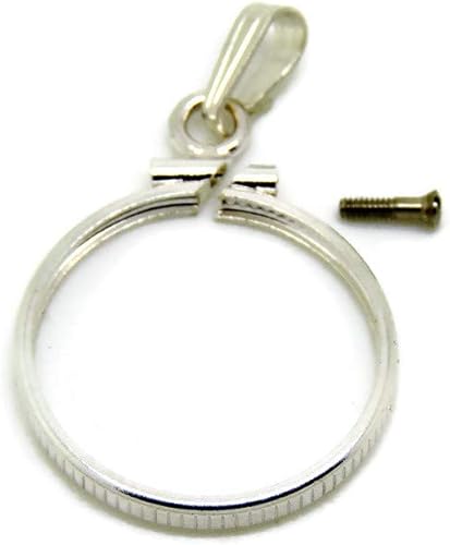 Miniatura 2 de Joyería de bricolaje Bisel de plata esterlina para monedas de un cuarto - fácil de usar colganteencantocollar ajustemoneda no está incluida