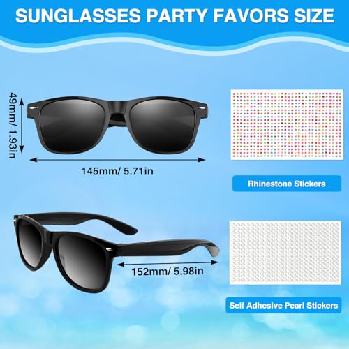 MEEZY 20 Pack Kids Sunglasses Bulk Black Sunglasses Party Favors for Boys Girls Birthday Summer Beach Pool Party Costume2